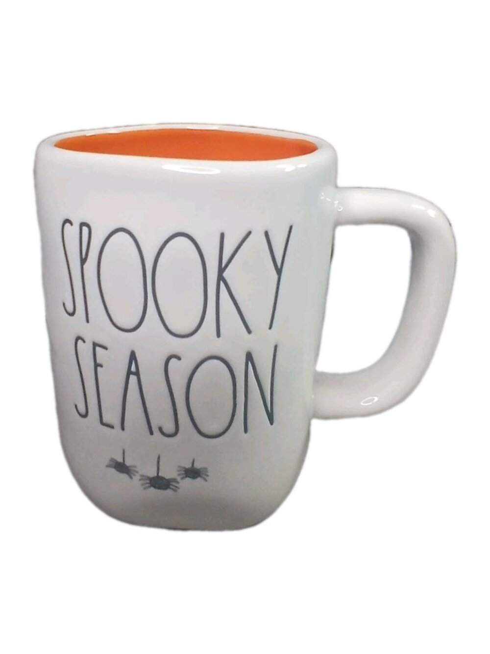 Rae Dunn Spooky Season Spider Coffee Mug Orange Interior Preowned Halloween